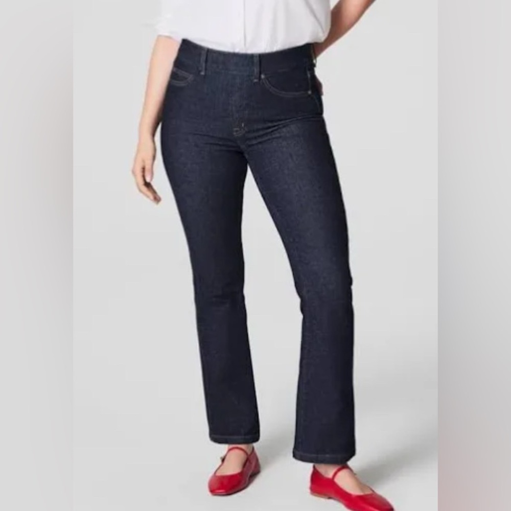 Spanx 1x Petite Kick Flare Jeans dark wash